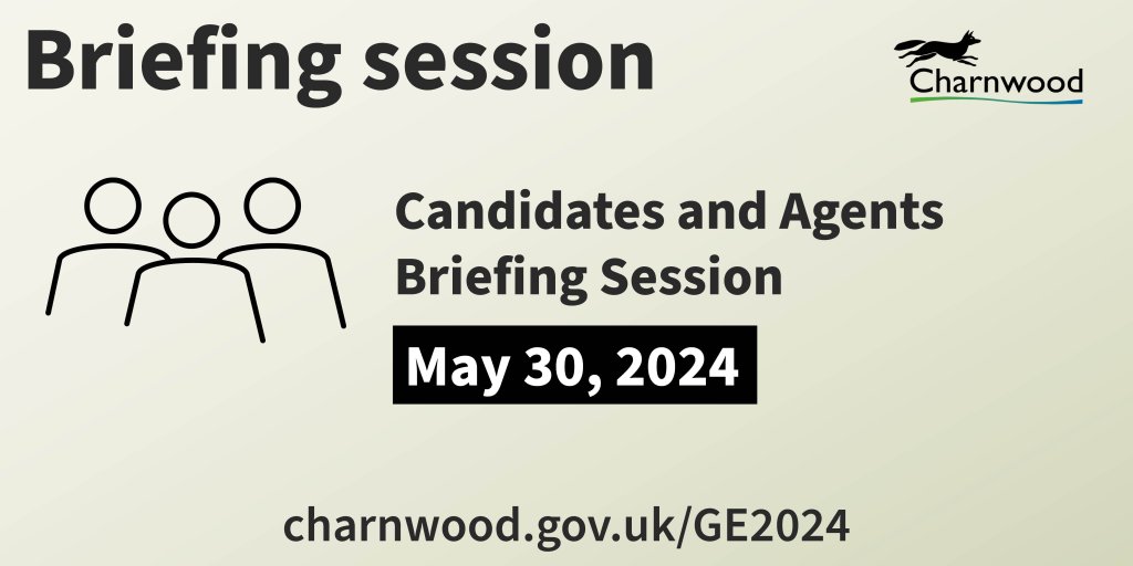 The image shows an outline of people and the words Candidates and Agents Briefing Session on May 30, 2024