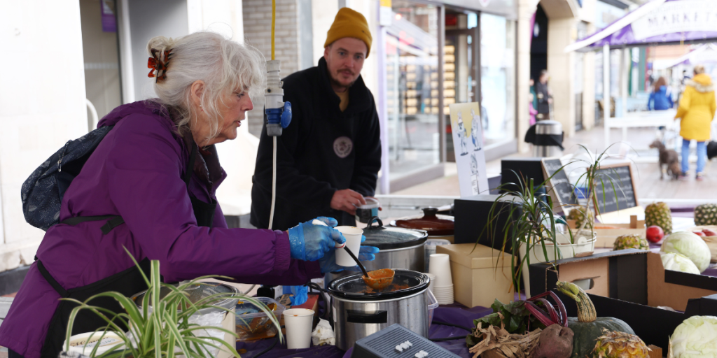 Photo shows stall at Loughborough KickStart Market